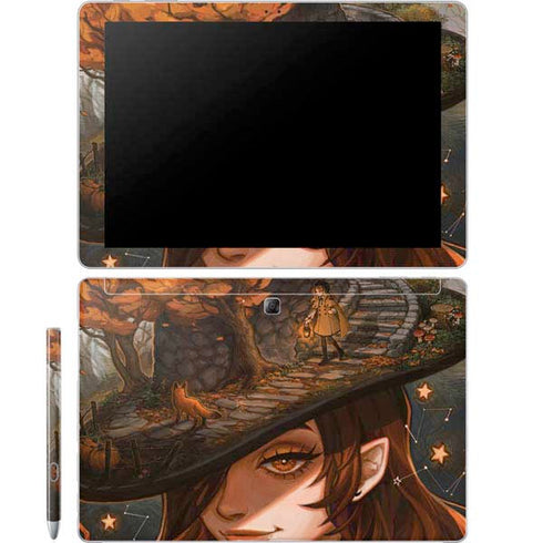 Halloween Pumpkin Witch with Fox by Ivy Dolamore Galaxy Book 12in Skin